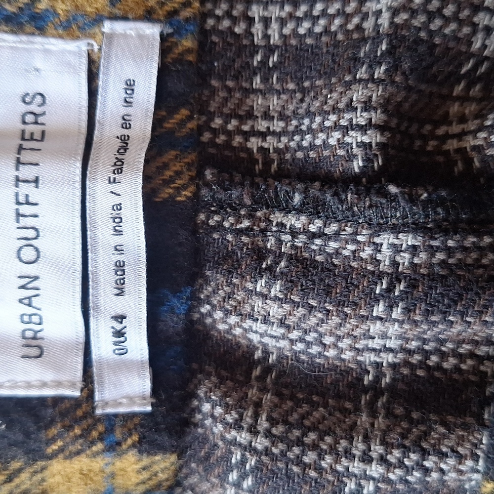 Urban Outfitters Blue and Yellow Dress Pants with Plaid Design Size 0 NWOT - Picture 2 of 6